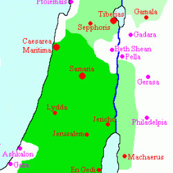 Map of the division of Herodes' kingdom