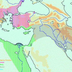 Map of the Hellenistic Kingdoms in c.280 BCE