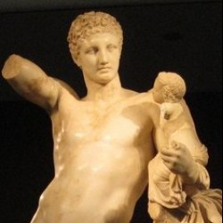 Olympia, Temple of Hera, Praxiteles' statue of Hermes and the Infant Dionysus