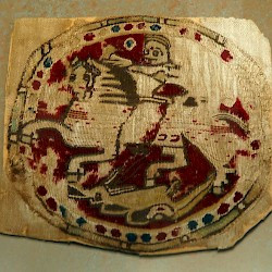Byzantine silk with St. Demetrius or St George