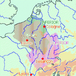 Map of Belgica and the Germanies
