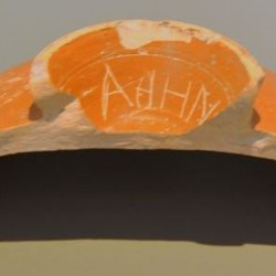 Leiden-Matilo, Sherd of terra sigilata with Greek inscription