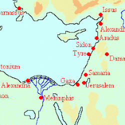 Map of Alexander's Levantine Campaign