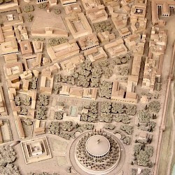Rome, Mausoleum of Augustus, Model (below) and the Field of Mars