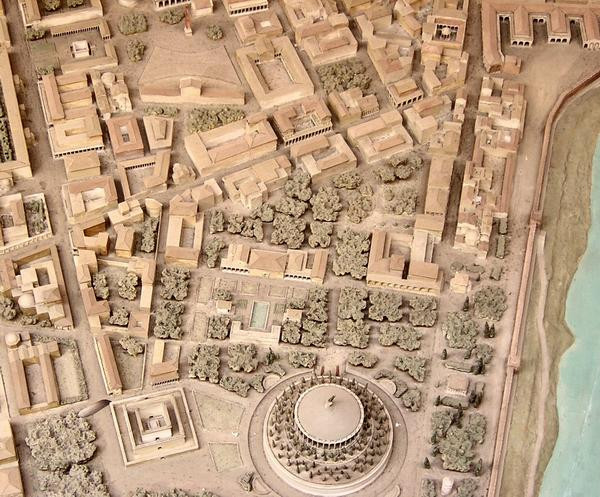 Rome, Mausoleum of Augustus, Model (below) and the Field of Mars