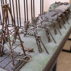Model of Caesar's bridge across the Rhine