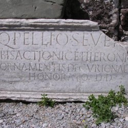 Latin inscription, mentioning a honorary member of the decurional order