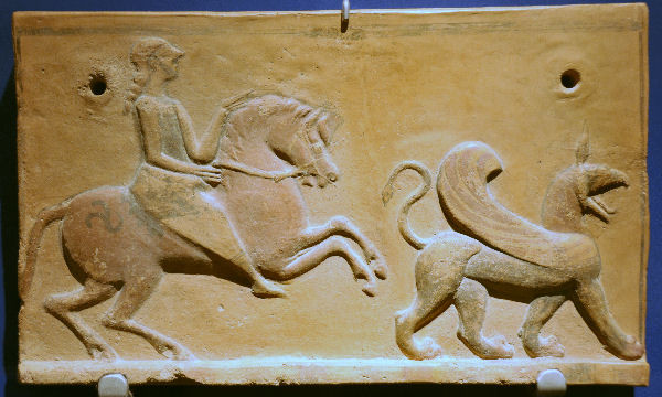 Düver, Phrygo-Achaemenid antefix with horseman and griffin