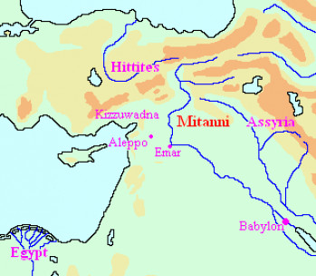 Map of Mitanni