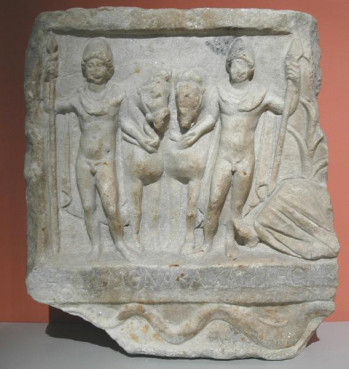 Amphipolis, Relief of the Dioscuri and the river god Strymon