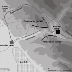Map of the battle at the Persian Gate