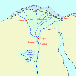 Map of Lower Egypt (fifth-fourth centuries BCE)