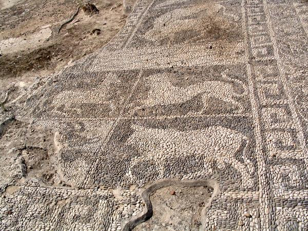 House of the Mosaics, mosaic of a bull and other animals