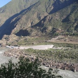 Terraces along the Indus
