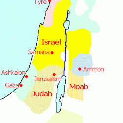 Map of Israel, Judah, and other Iron Age Kingdoms