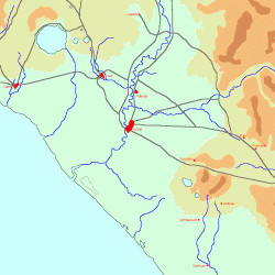Map of Latium in the age of the early republic