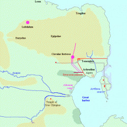 Map of the siege of Syracuse, stage 2
