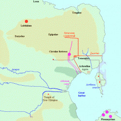 Map of the siege of Syracuse, stage 3