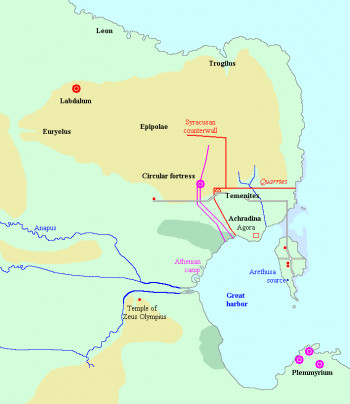 Map of the siege of Syracuse, stage 3