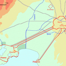Map of the Long Walls of Athens