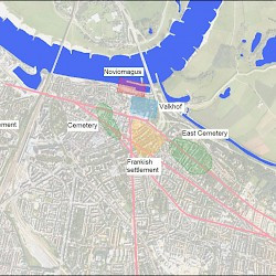 Map of Nijmegen in the fourth century