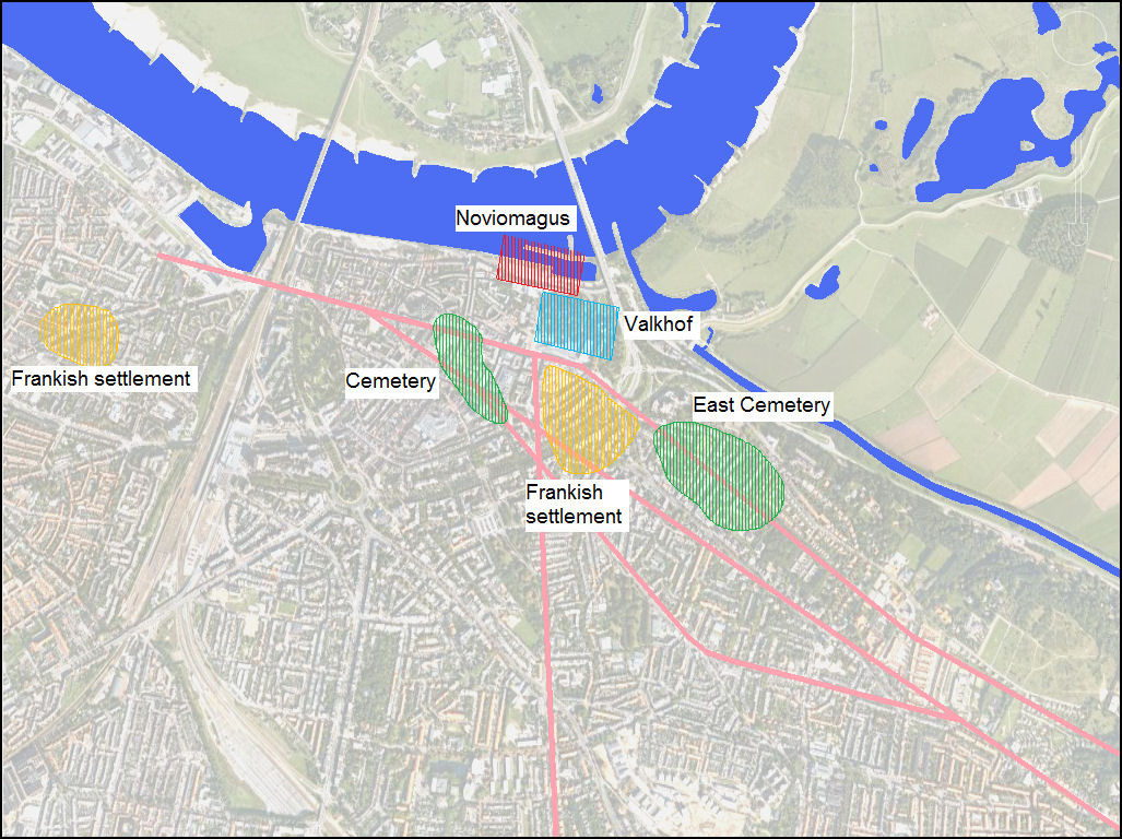 Map of Nijmegen in the fourth century