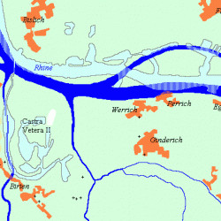 Map of the settlements at Xanten