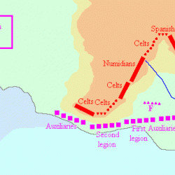 Map of the battle at the Trasimene Lake