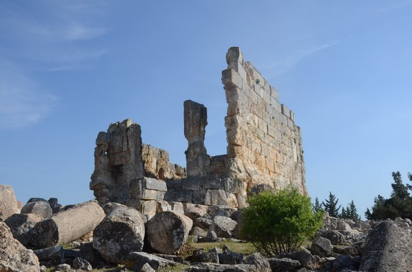 Northwest view of the temple of Majdel Anjar