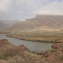 The Araxes near Jolfa (the border of Iran and Nakhchivan)