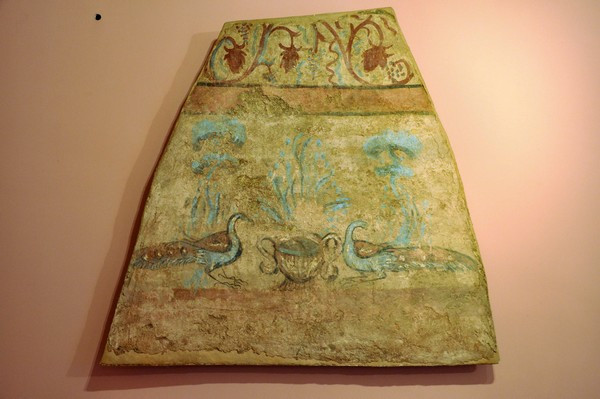 Viminacium, Christian tomb with a hunting scene, Peacocks.