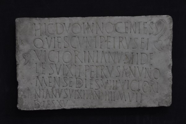Sirmium, Tombstone of the Christians Peter and Victorinianus