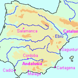 Map of the Second Punic War in Spain