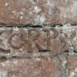 Schwäbisch Gmünd, Schirenhof, Roman fort, Tile "CORPRFT"