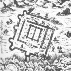 Ortelius' drawing of the Brittenburg