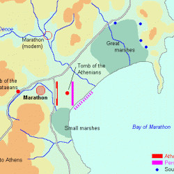 Map of the battle of Marathon