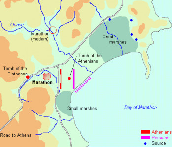 Map of the battle of Marathon
