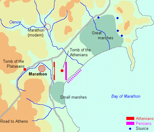 Map of the battle of Marathon