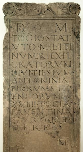 Mainz, Tombstone of Togius Statutus, Scout in a military unit named after Divitia