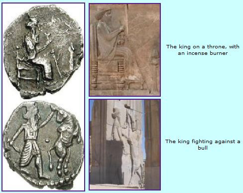 Samaria, Achaemenid coin with iconographic parallels from Persepolis