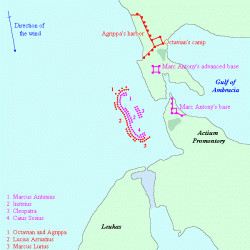 Map of the naval battle of Actium