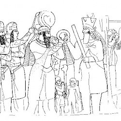 Naqš-e Rajab, Investiture relief of Ardašir I, drawing