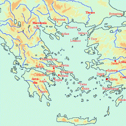 Map of the Aegean World, c.480 BCE