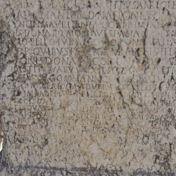 Baalbek, Temple of Jupiter, Great Court, Tombstone of G. Velius Rufus, bottom