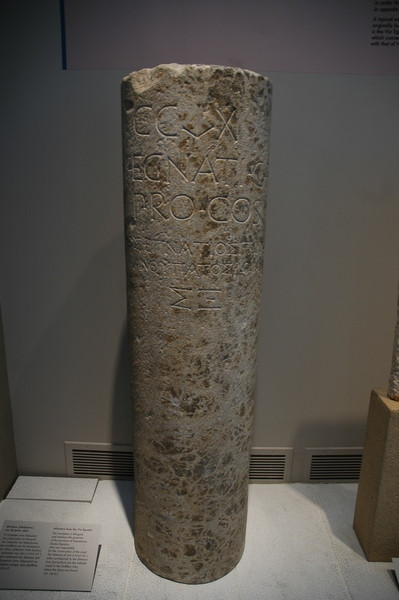 Thessaloniki, Milestone mentioning Gnaeus Egnatius
