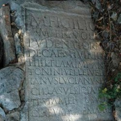 Philippi, tombstone, recycled as pavement of the Via Egnatia (EDCS-43000131)