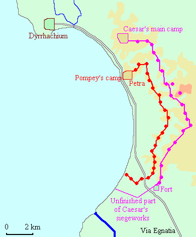 Map of the Siege of Dyrrhachium