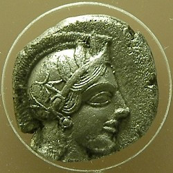 Athens, Coin with portrait of Athena