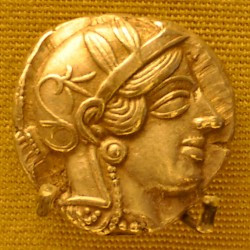 Athens, Coin with portrait of Athena