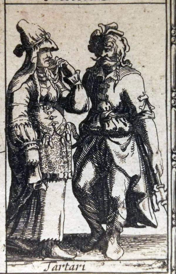 Two Tatars, one with a pointed cap
